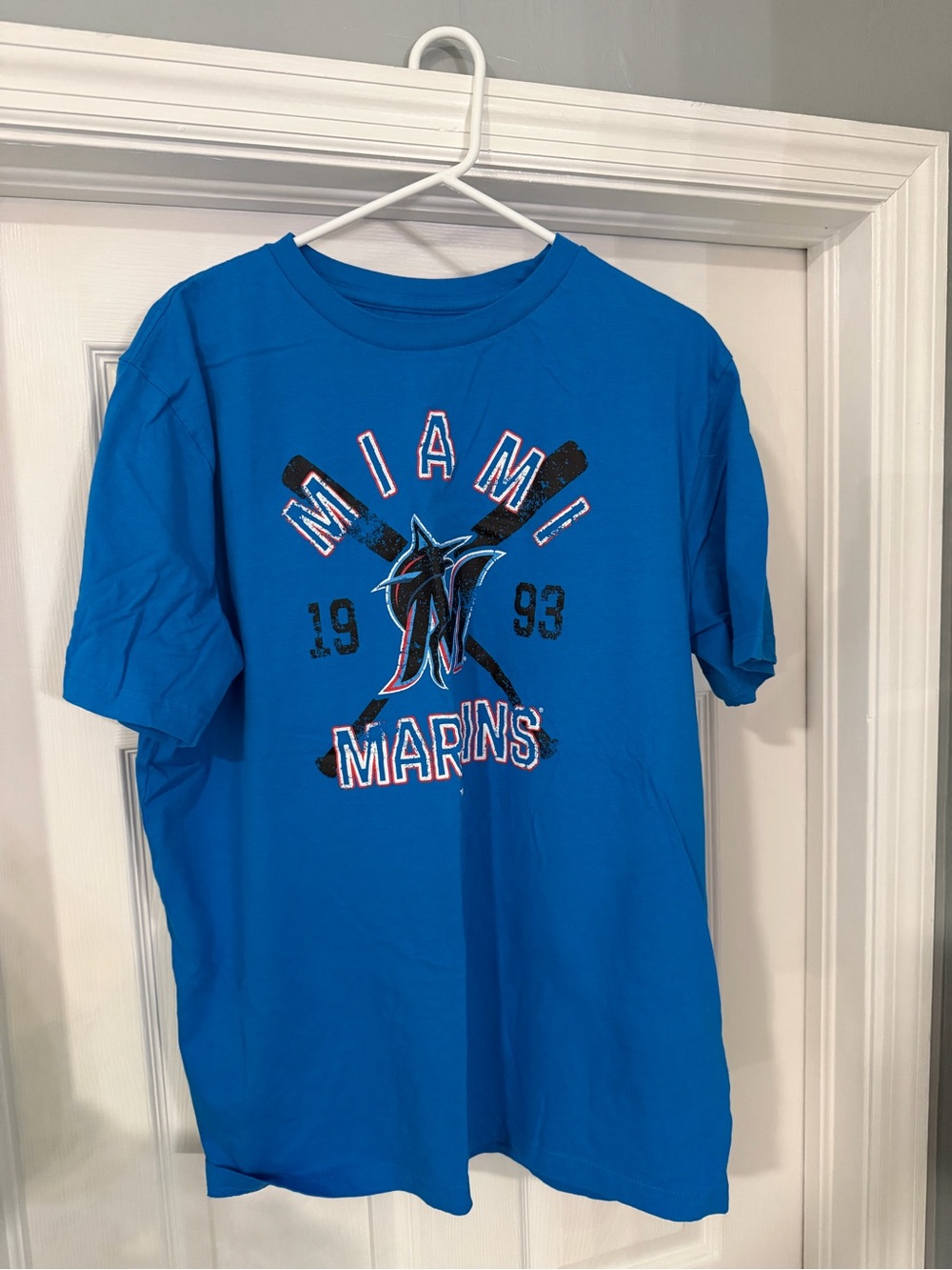 Miami Marlins Fanatics Blue Logo T-shirt